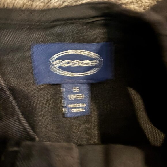 Zip Front Denim Bustier in black, size S (4-6). - Picture 5 of 8